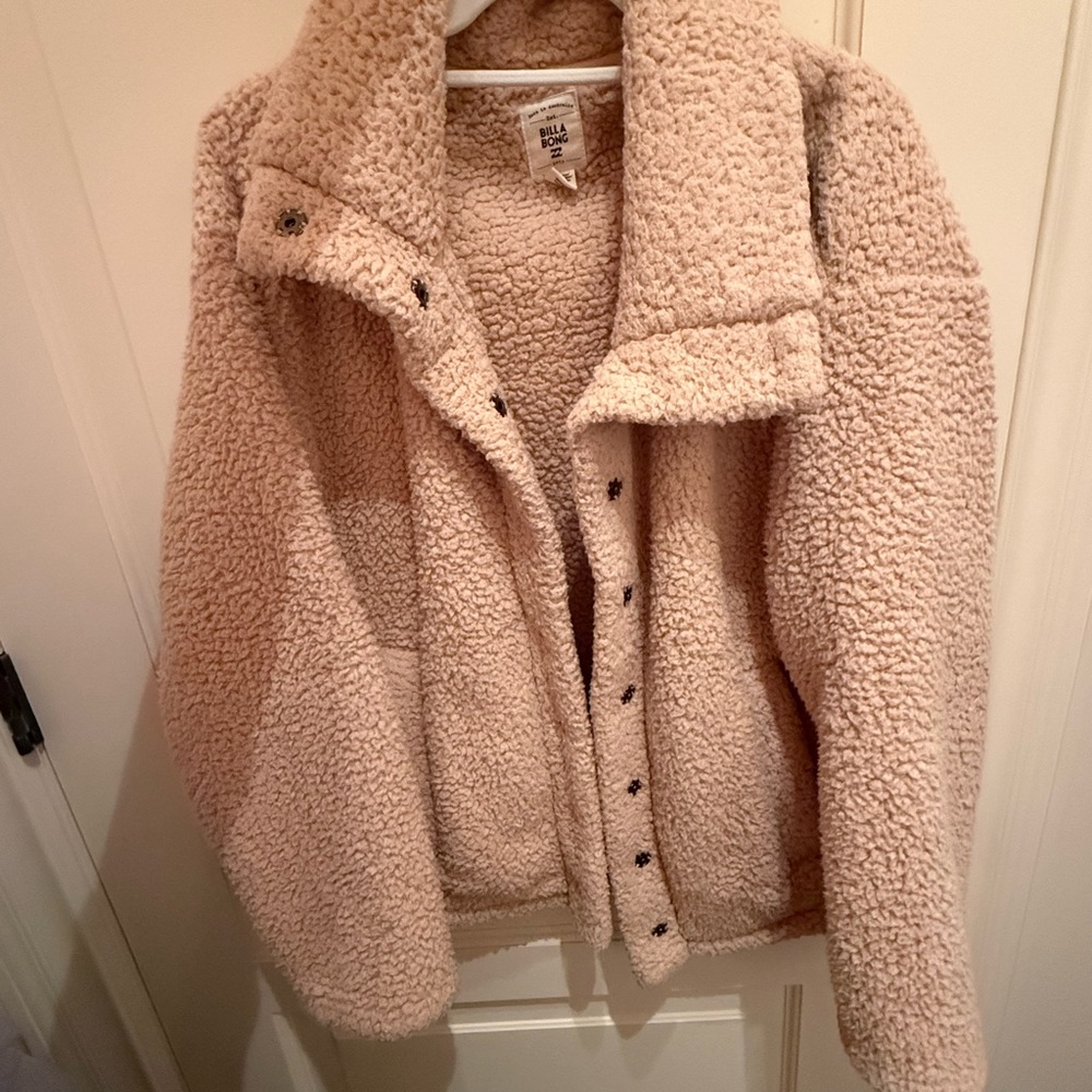 Billabong Women's Light Pink Teddy Jacket